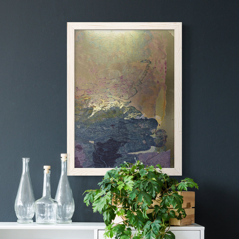 «Monet's Landscape I», peinture sur toile encadrée, H 31 po x l 44 po x P 1 po, Cadre blanc