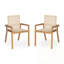 Ensemble de salle à manger d'extérieur en bois 7 pièces avec 6 chaises et 1 grande table-461378798