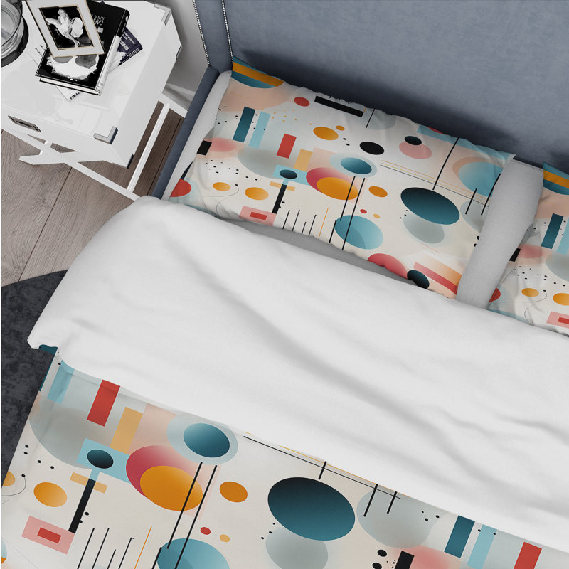 Urban Tranquility I - Ensemble de housse de couette géométrique - Microfibre de polyester