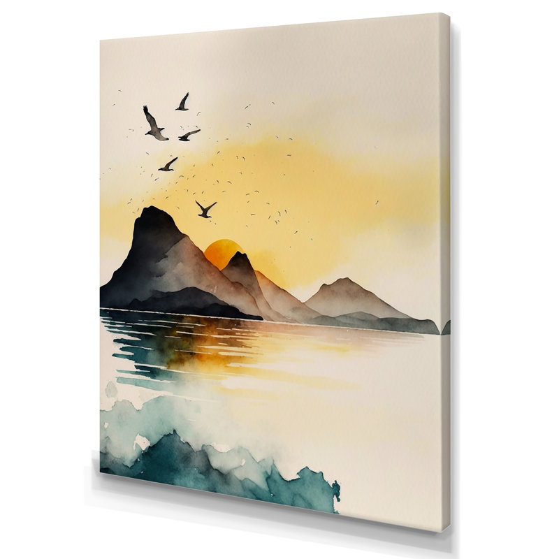 «Blue and Gray Mountain Lake Reflection III», reproduction sur toile, H 20 po x l 12 po x P 1 po, Toile tendue