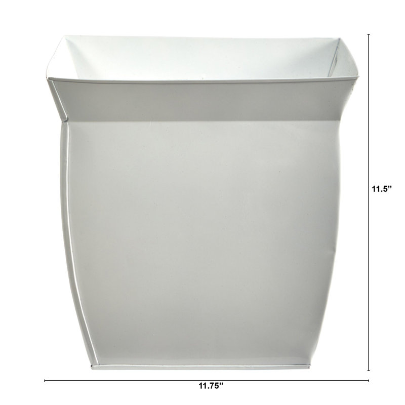 Fluted Metal Square Planter