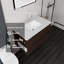 Meuble-lavabo flottant avec comptoir en marbre de culture et rangement à fermeture en douceur-254357598