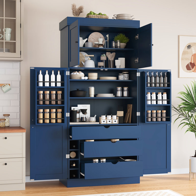 Garde-manger autoportant de 77 po de hauteur, Bleu