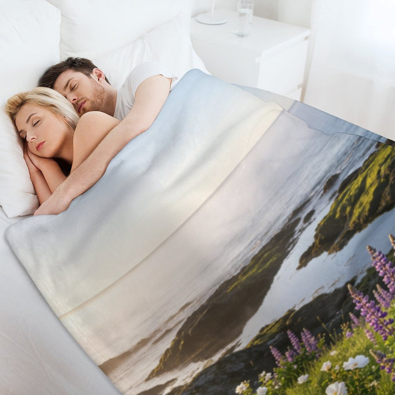 Jeté en flanelle Coastal Landscape Luxury, 40 po x 50 po