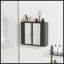 Armoire de salle de bain murale noire avec miroir-316176541
