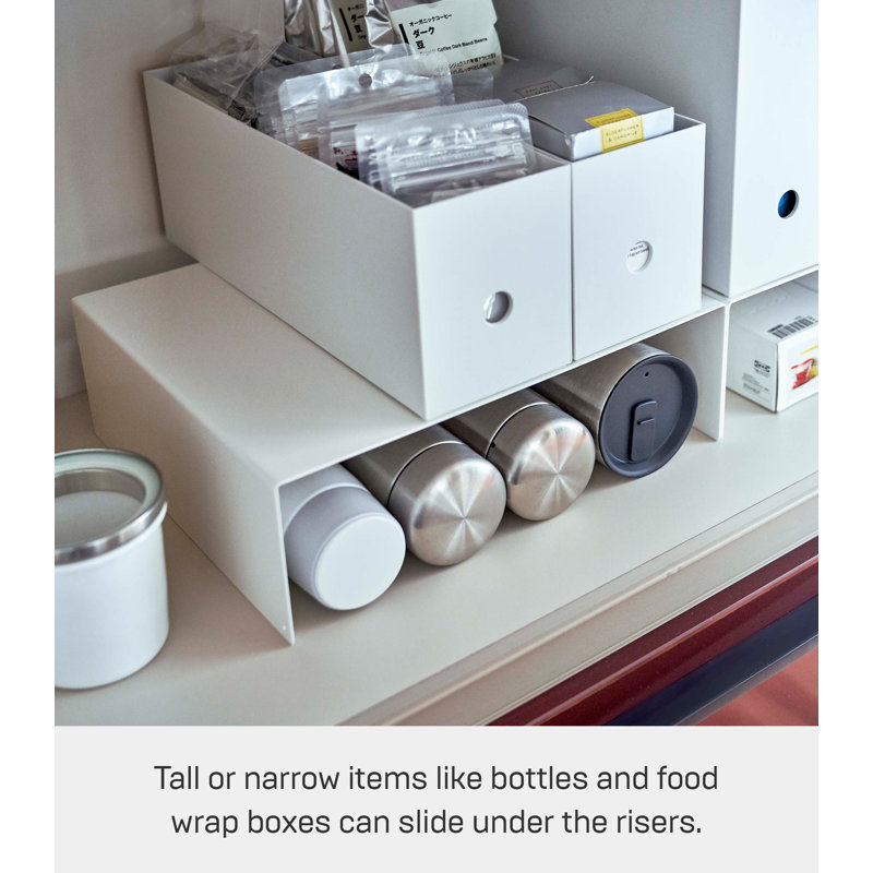 White Steel Kitchen Cabinet Riser Shelf Set