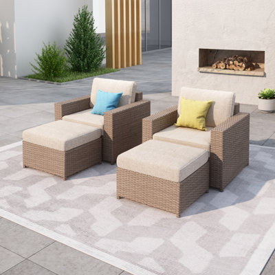 Ensemble de conversation modulaire pour 4 personnes avec coussins entièrement assemblé
