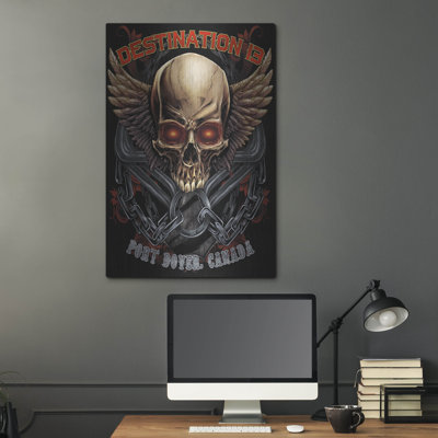 «Skull And Wings With Text» par Flyland Designs