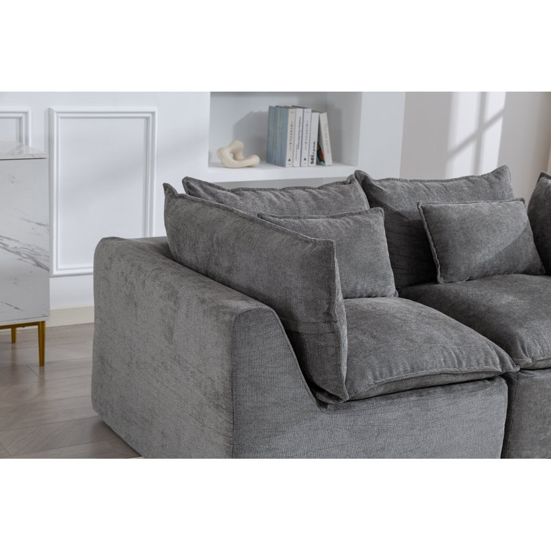 Canapé modulaire Cloud Couch, Velours - gris antique