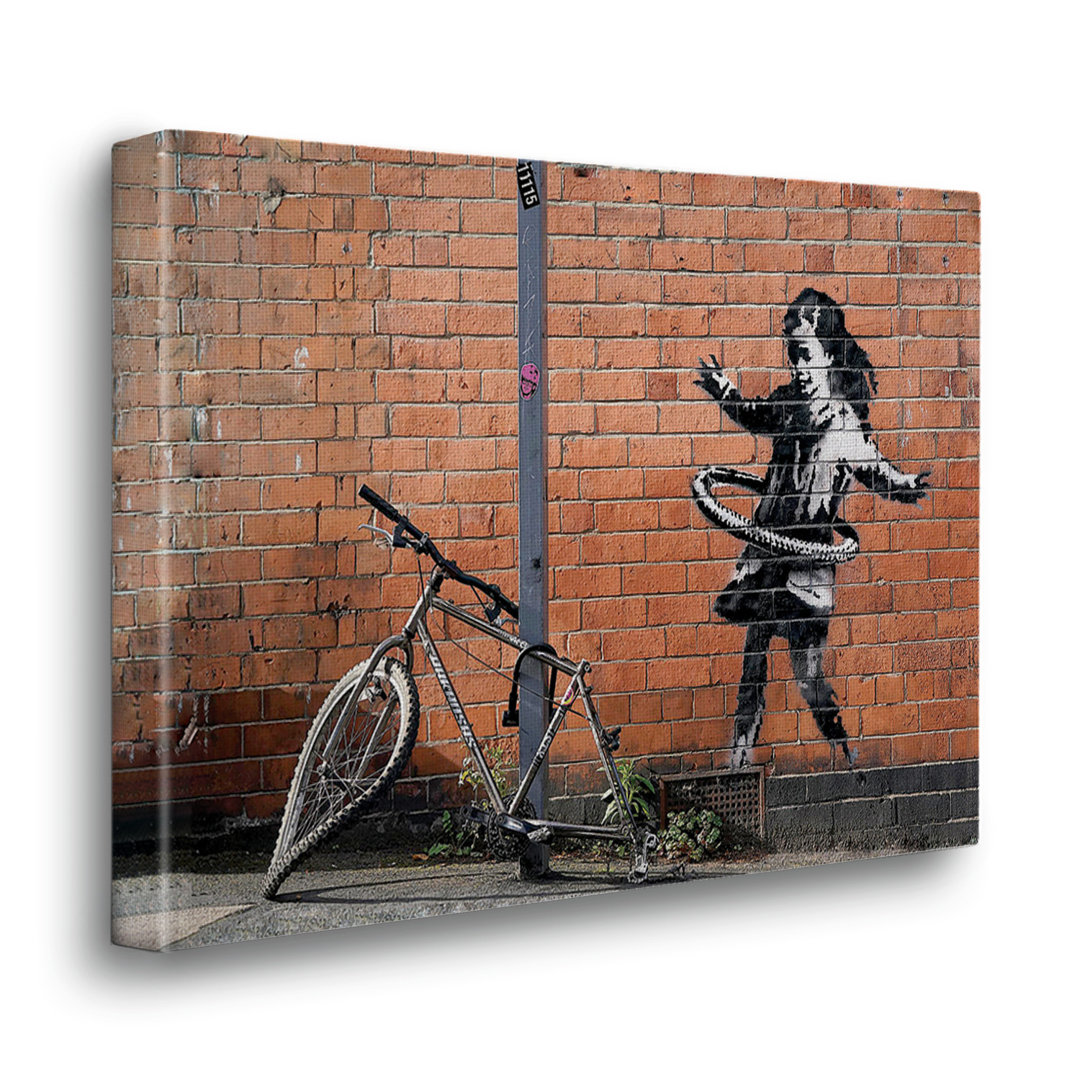 Acrylbild Bicycle Girl Hula Hoop von Banksy