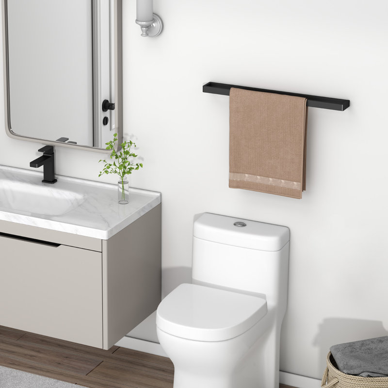 Bathroom Wall Mounted Towel Bar, Matte Black