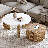 Modern 2 Piece Round Nesting Coffee Table Set With Drawer