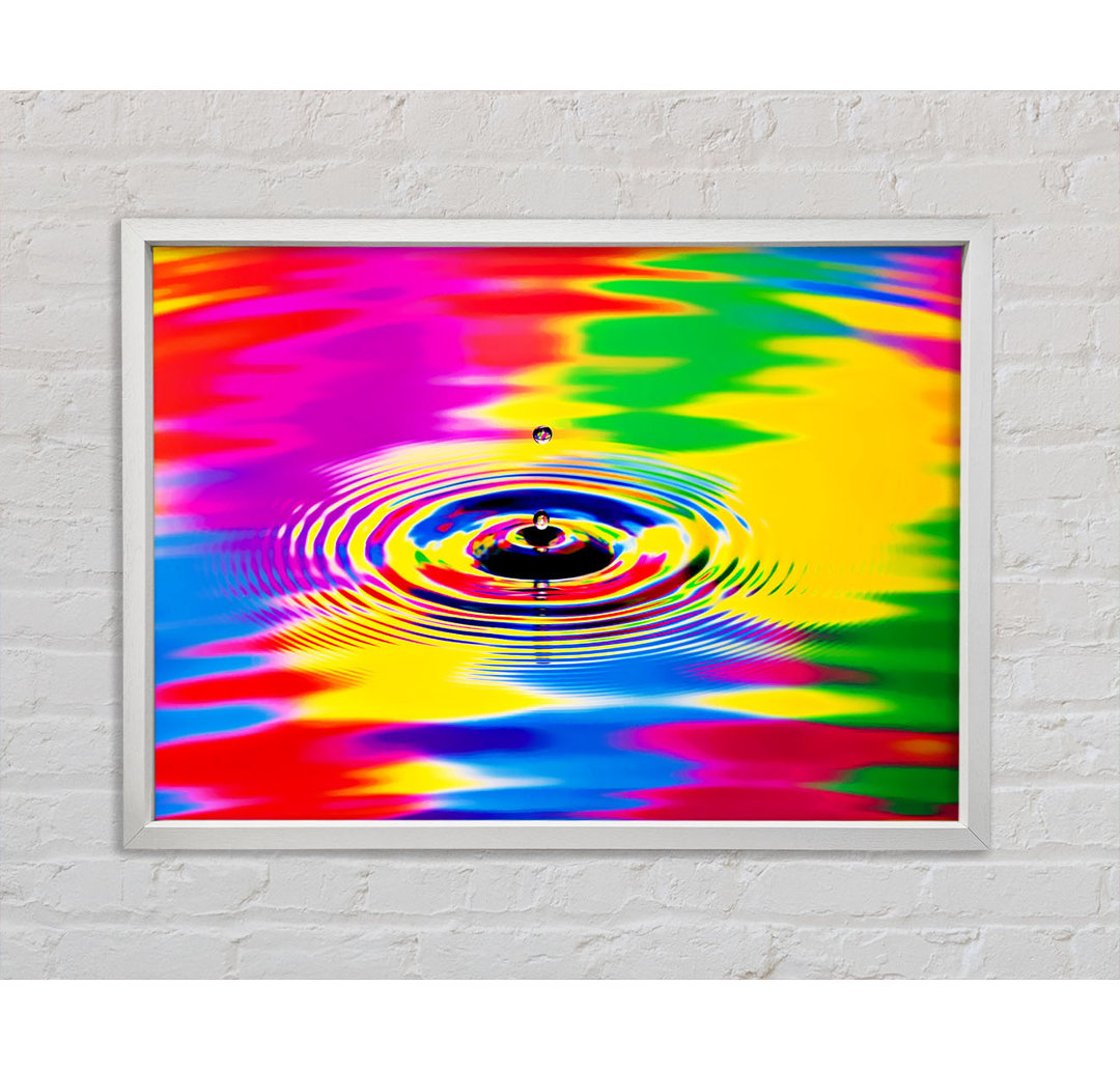 Rainbow Water Ripple Gerahmter Druck