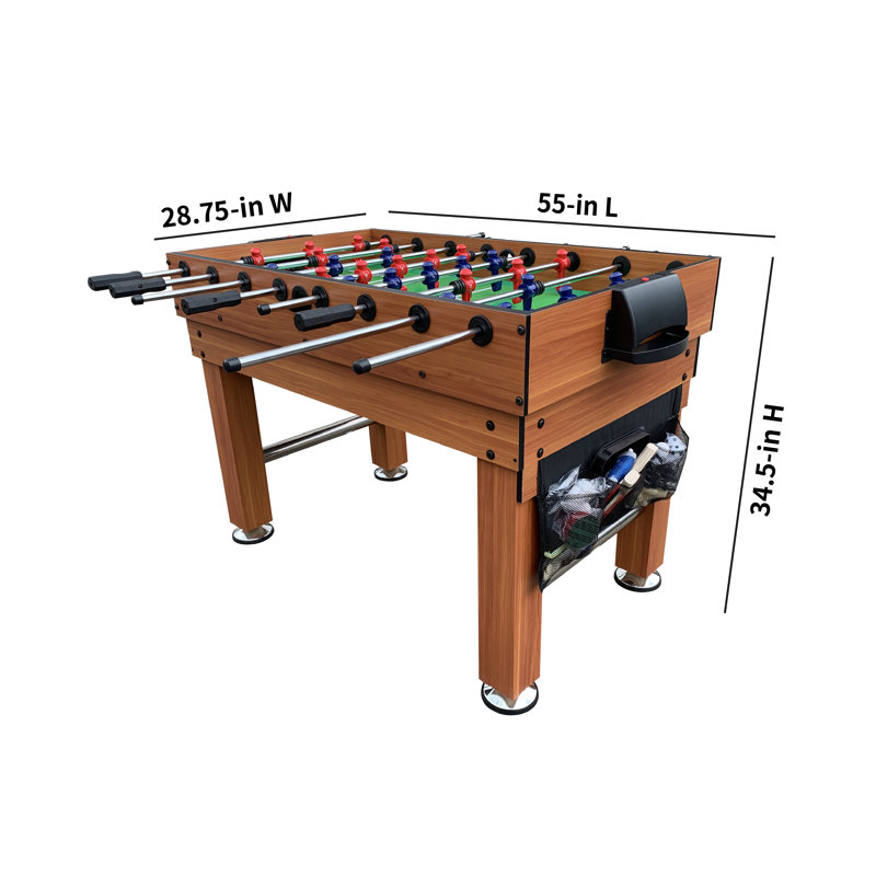KICK Decagon 55" 10-in-1 Multi-Game Table, Brown