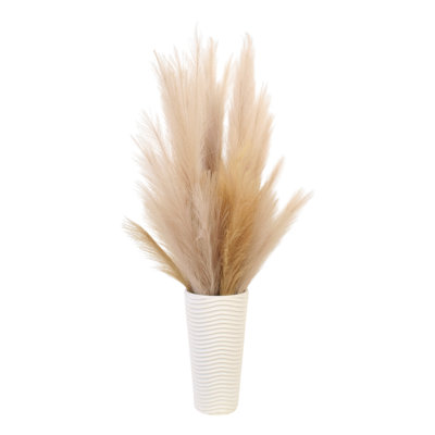 Pampus dans un vase blanc crème