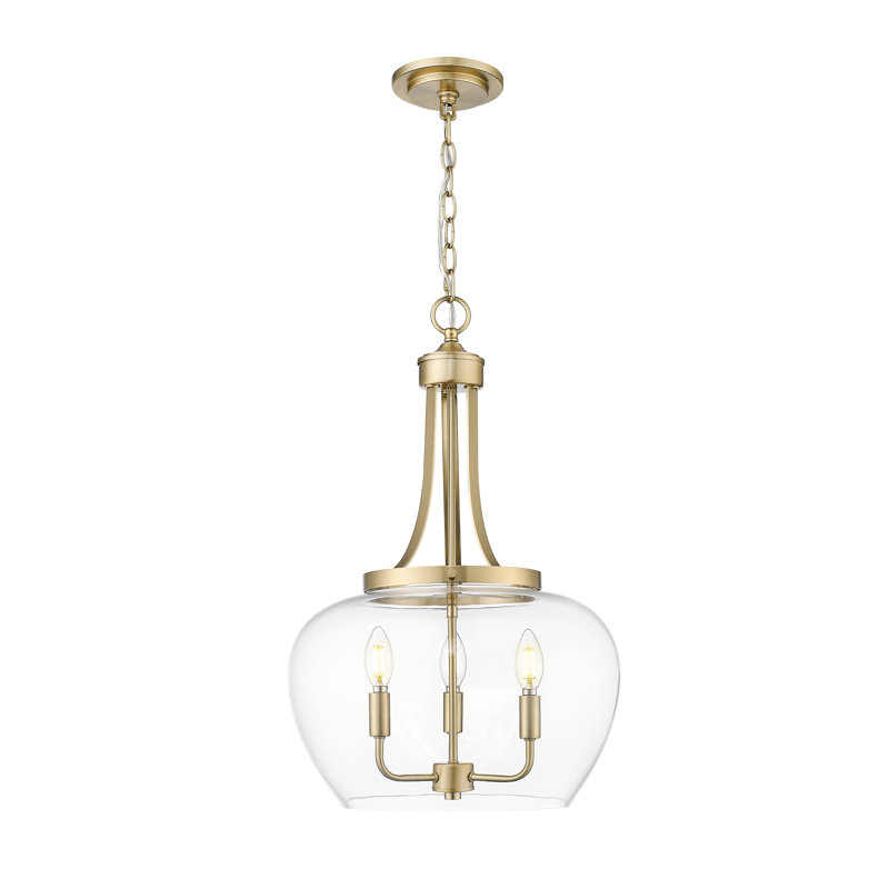 Luminaire suspendu en laiton bruni 15,75 pouces Annabell