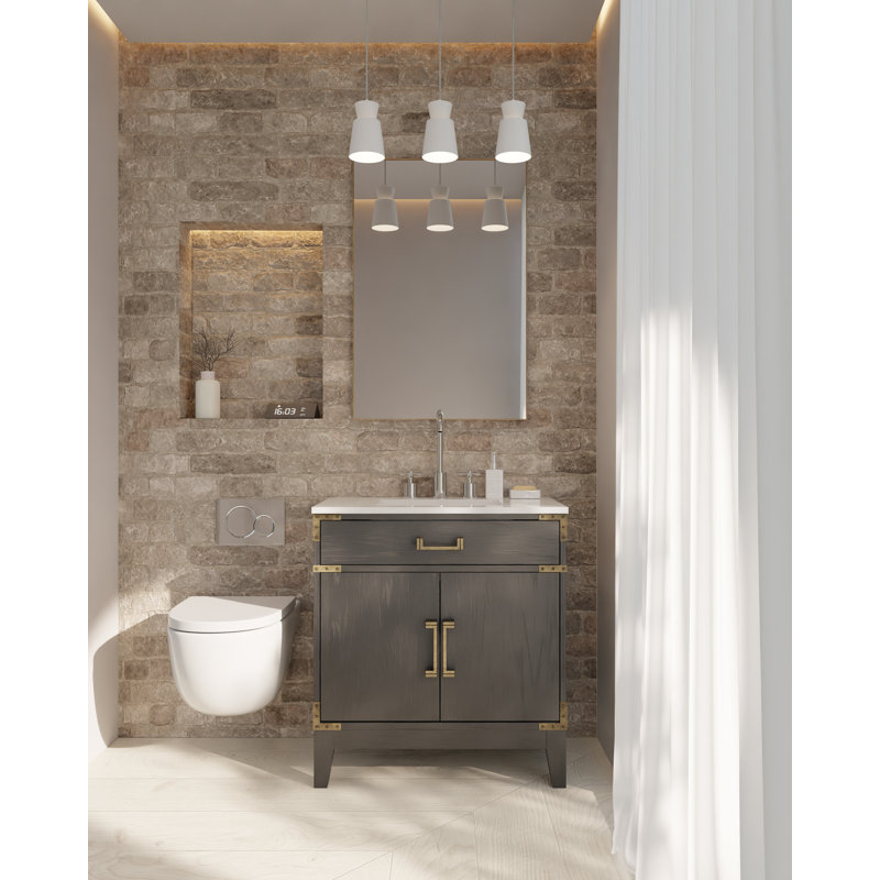 Meuble-lavabo simple l 30 po x P 22 po Laurel, Chêne noir
