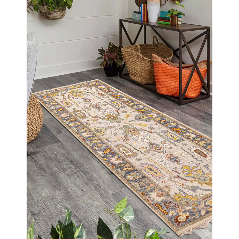 Modern Oushak  Grey Rug 2'8" x 7'11"