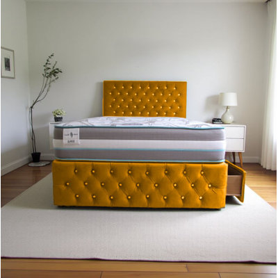 Upholstered Divan Bed with Mattress