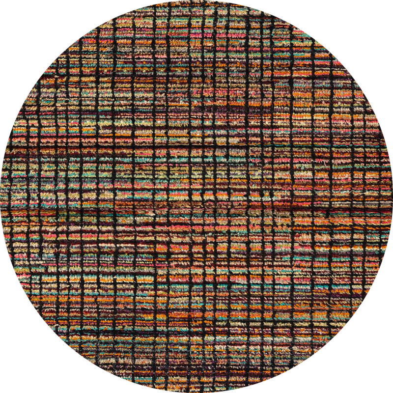 Abstract Indoor Rug, Round 7'