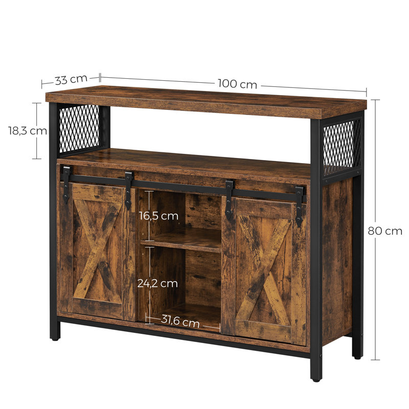Ean Sideboard 100cm, Rustic Brown