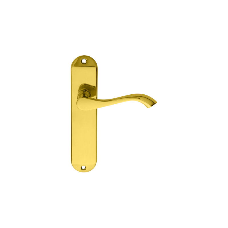 Andros Latch Door Handle, Polished Brass