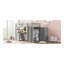 Lit mezzanine double avec tiroirs, bureau et garde-robe gris
