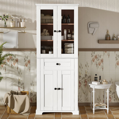 Armoire à linge autoportante pour rangement de salle de bain