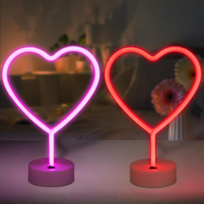 Ensemble de 2 décorations lumineuses à DEL pour la Saint-Valentin