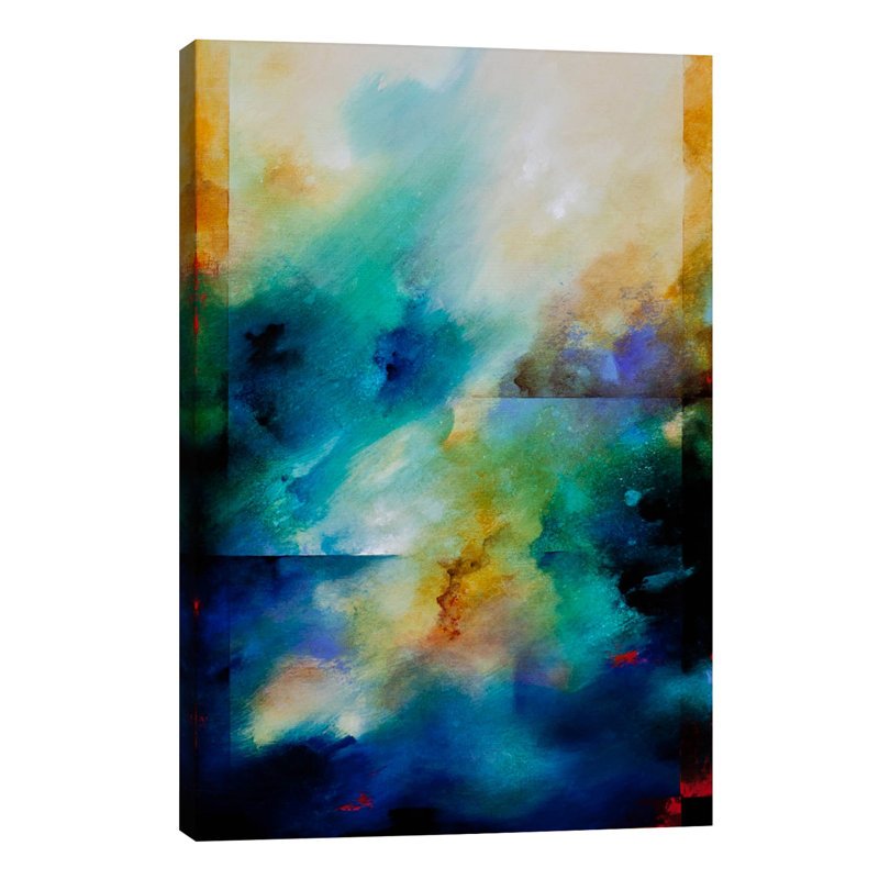 « aqua breeze » par ch studios, reproduction d’art, H 48 po x l 32 po x P 1,5 po, Toile tendue