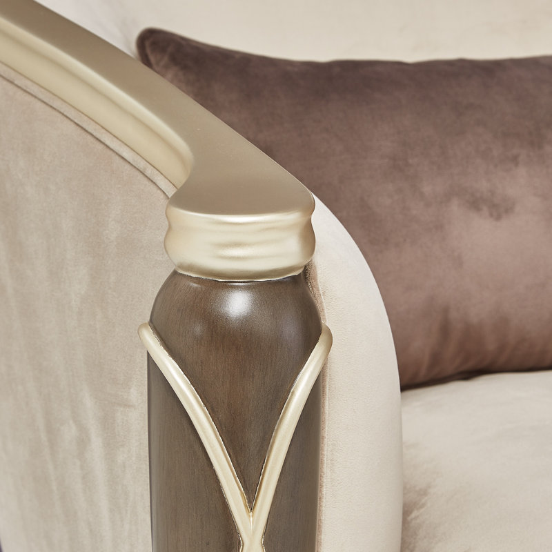 Villa Cherie 35'' Wide Barrel Chair, Porcini Velvet