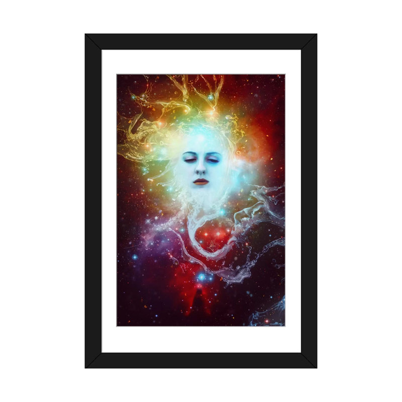«Conscience», impression sur toile, Papier beaux-arts encadré noir, Blanc, H 24 po x l 16 po x P 1 po