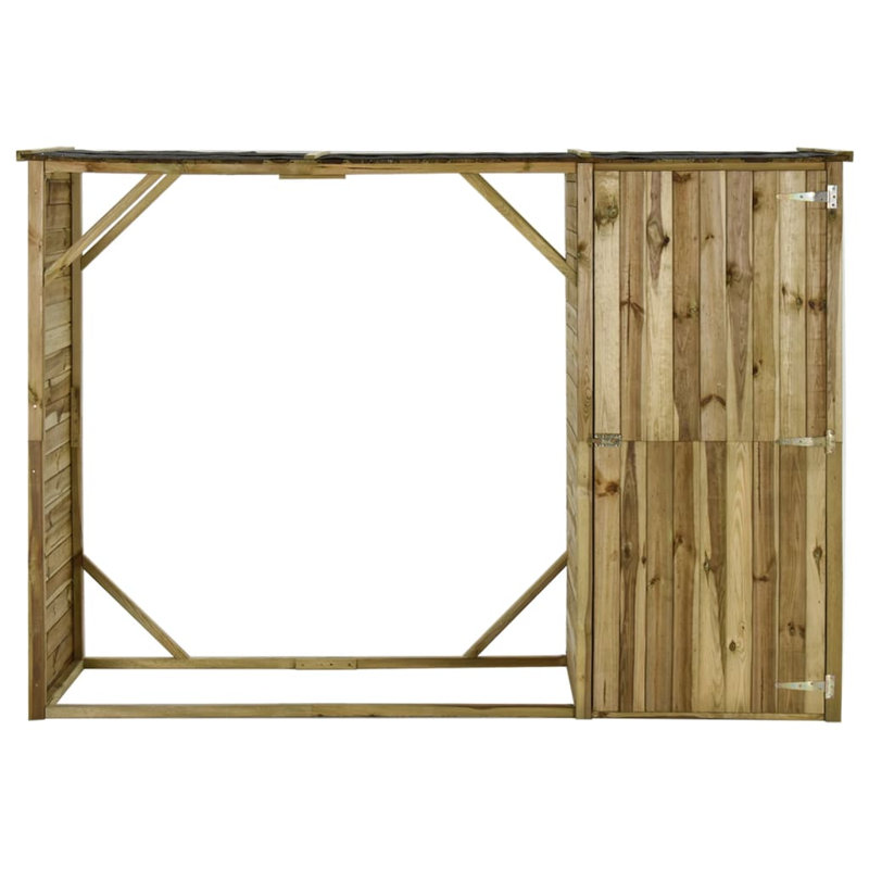 Mcmanis Garden Firewood Tool Storage Shed Pinewood 253x80x170 cm