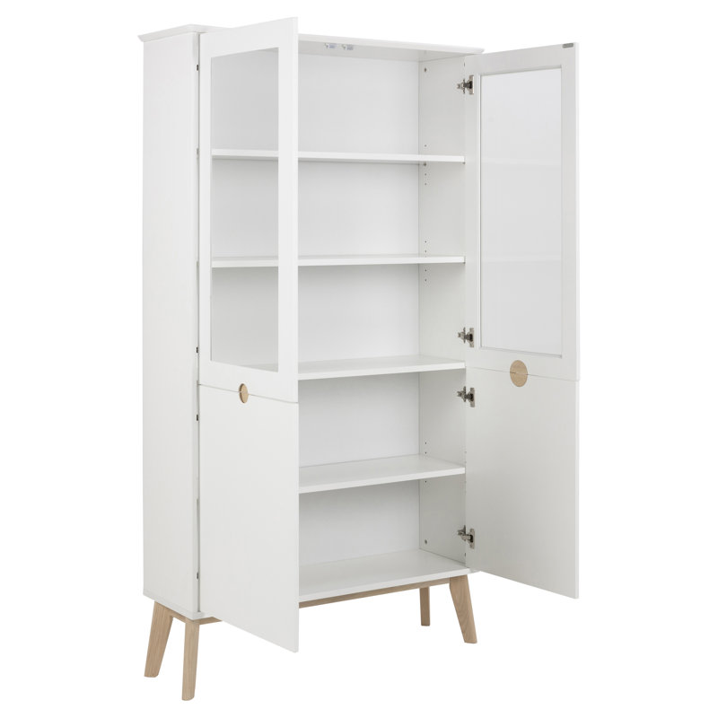 Dunmire Display Cabinet, White/Beige