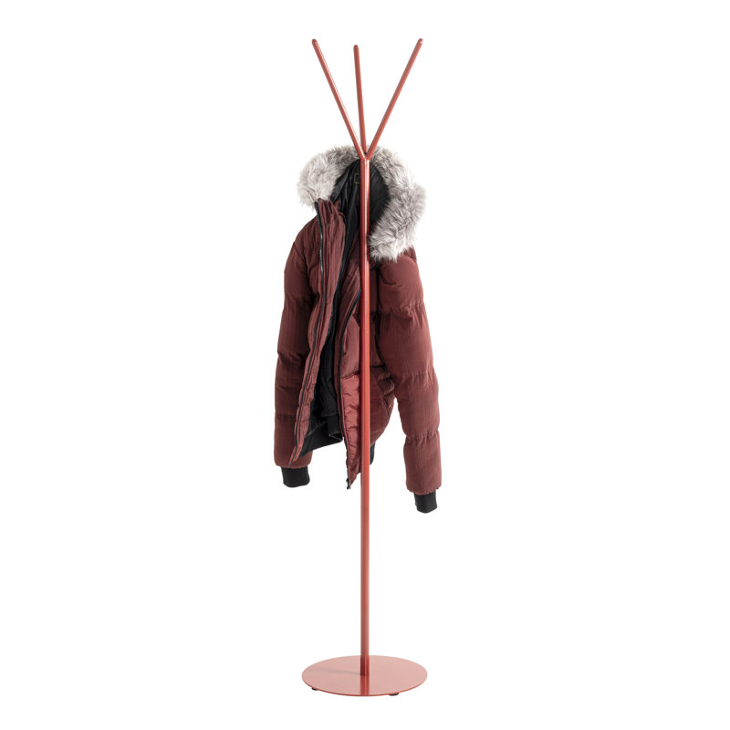 Orlina Freestanding 3 - Hook Coat Rack, Red