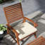 Ensemble de 4 chaises de patio avec coussin Outsunny, ensemble de 4 chaises de salle à manger d'extérieur, siège en bois d'acacia avec repose-pieds, siège et dossier à lattes, accoudoirs, blanc crème