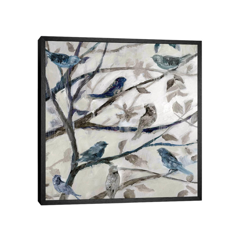 Morning Song I by Nan - Painting on Canvas, 45.72 cm H x 45.72 cm W, Black Framed Canvas