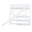 Lit superposé double avec échelle, glissade et tablettes, blanc