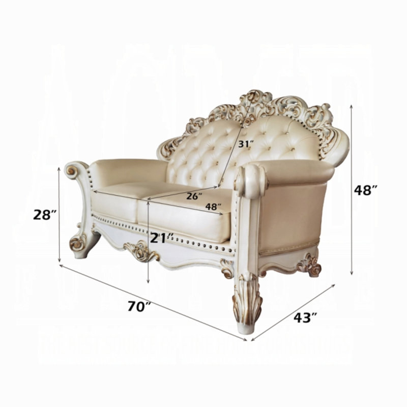Causeuse Vendome avec 3 coussins