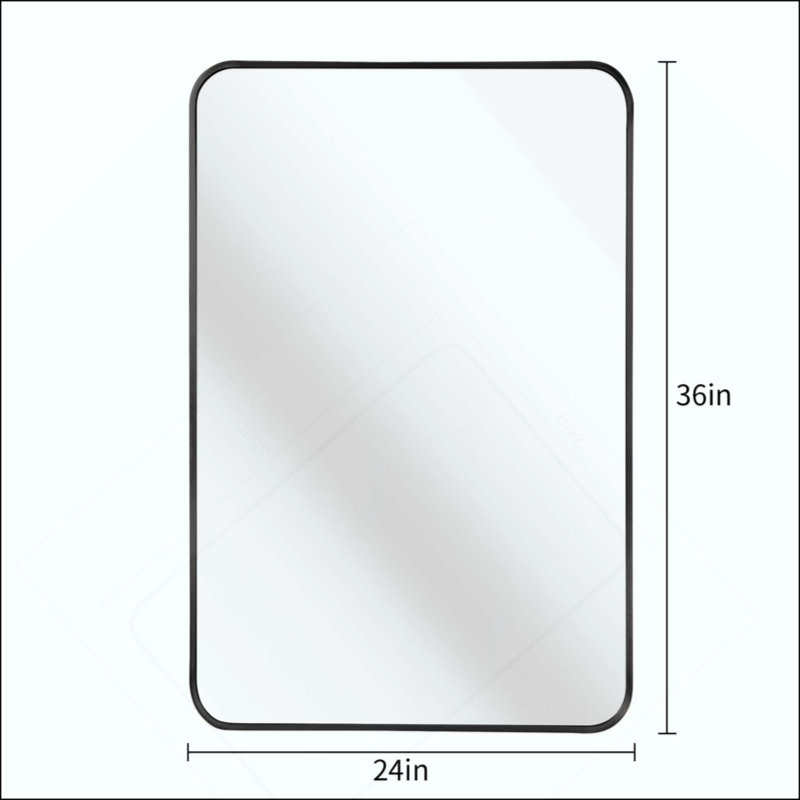 Miroir de salle de bain, Noir, 36 po x 24 po