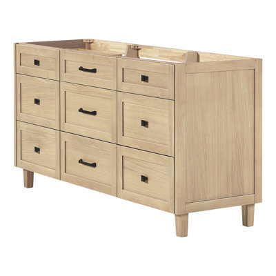Meuble-lavabo simple ARIEL Monreau 66 po en bois massif, fini chêne.
