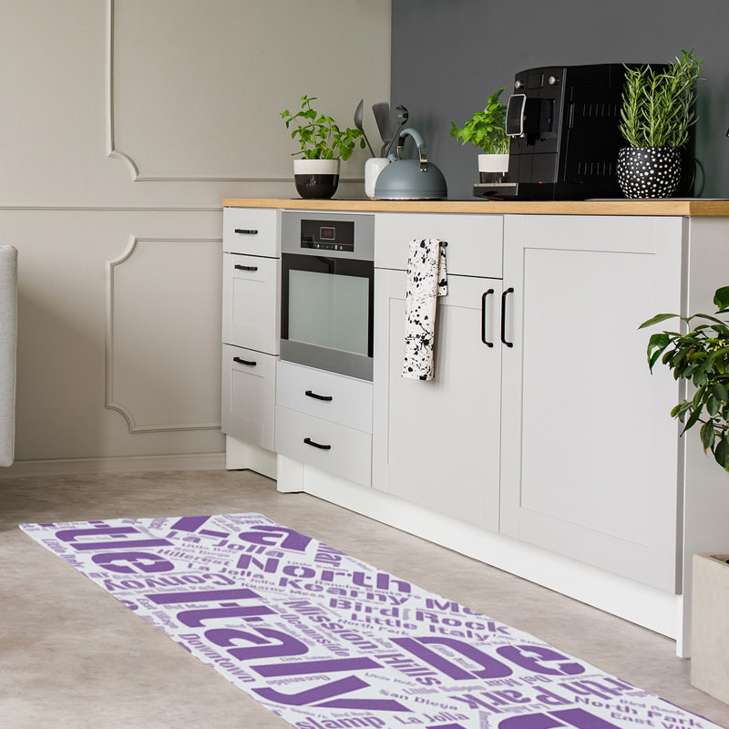 Tapis de zone mauve poils longs à tissage plat, Tapis de couloir 2,5 pi x 8 pi