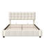 EU Double & King Size Velvet Ottoman Bed With Motion Sensor LED Lights, Upholstered Cloud Tufted Frame, Beige -1191402636
