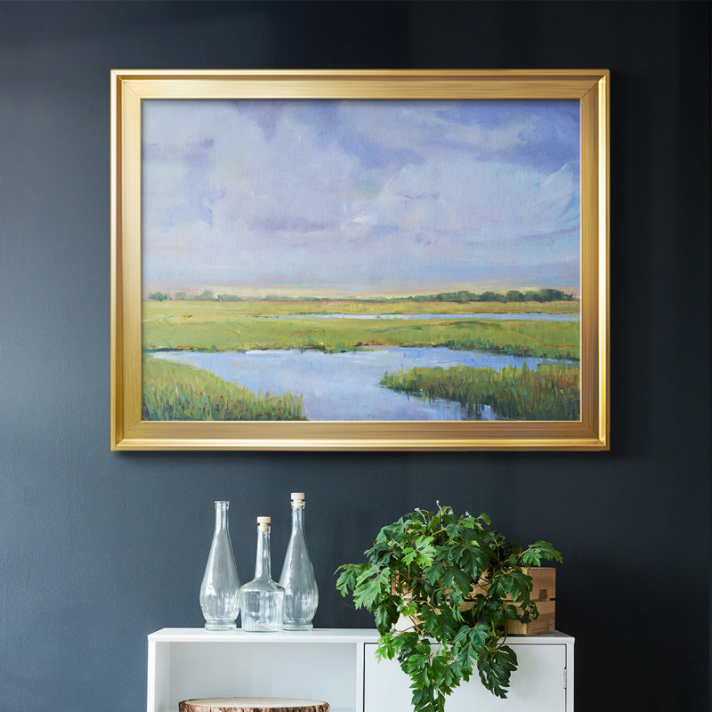 Summer Marsh I, reproduction d'art sur toile, Doré, H 26 po x l 38 po 