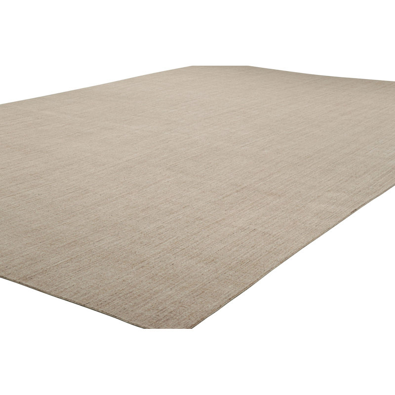 Textural Hand Knotted Wool Striped Area Rug