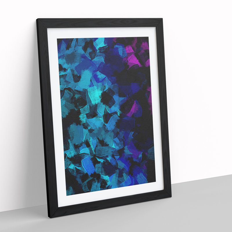 Heart Of Gold Abstract - Single Picture Frame Painting, 34cm H x 25cm W x 2cm D, Black