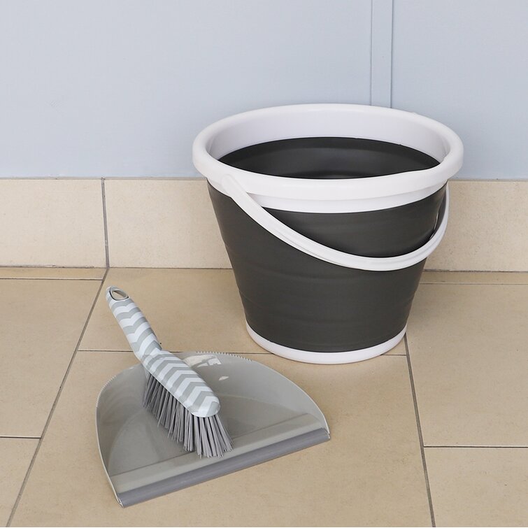 ANMINY Adjustable Broom And Dustpan Set with Replaceable Head