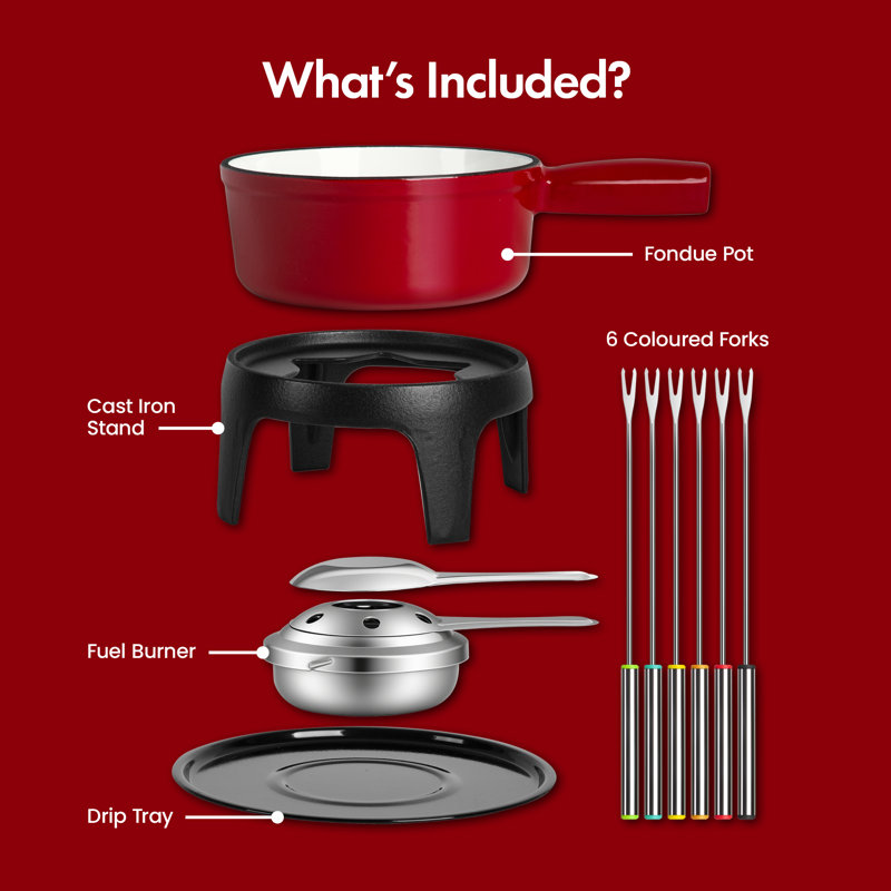  8 Piece Cast Iron Fondue Set