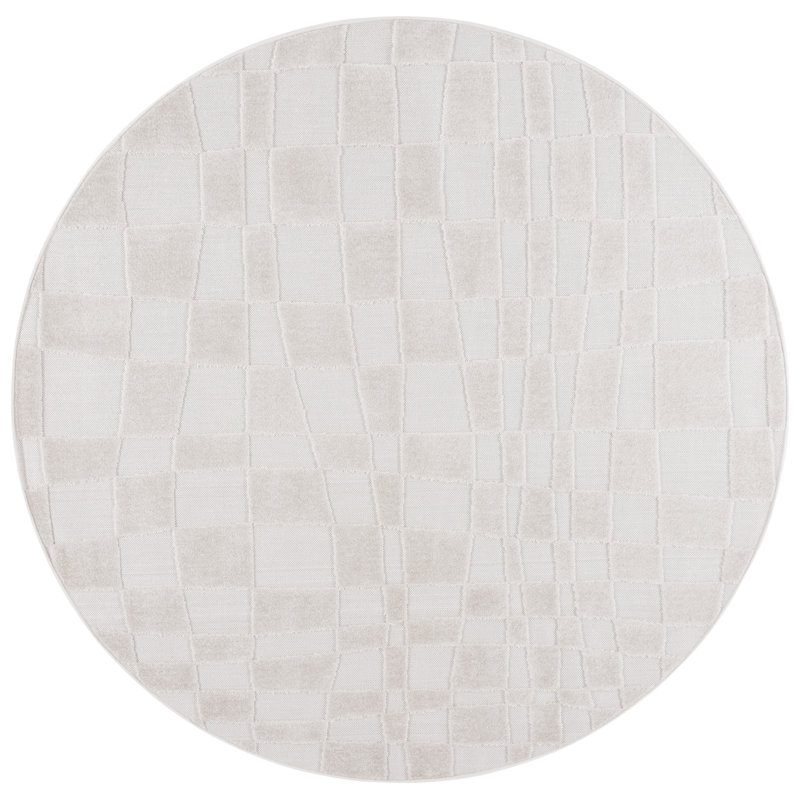 Keyrah Performance Geometric Rug, Round 6'7"