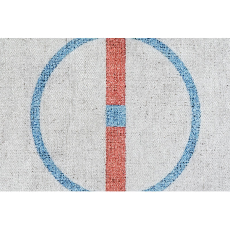 Trym Rectangle Geometric Machine Woven Polyester Rug, Rectangle 4' x 6'